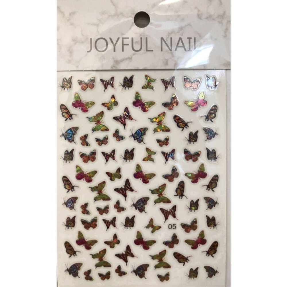 Butterfly Nail Stickers Nail Art Design DIY Decal Pink - US Stock